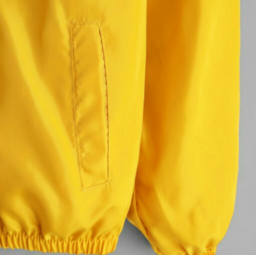 Color Block Elastic waist Drawstring Jacket - Picture 3 of 4
